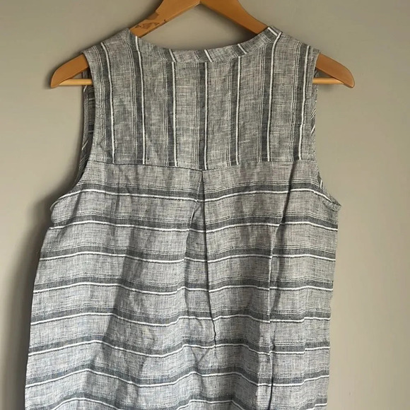 NEW Habitat - Linen Black Striped Dress - Picture 8 of 13